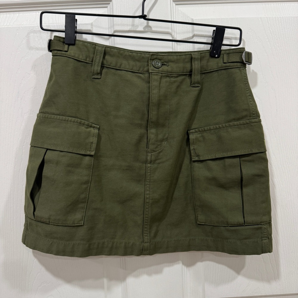 TNA Surplus Division Mini Skirt Olive Green Utility Cargo Style Size 2